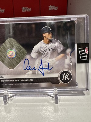 2021 Topps Now Aaron Judge #651A On-Card Auto Corn Relic 67/99 