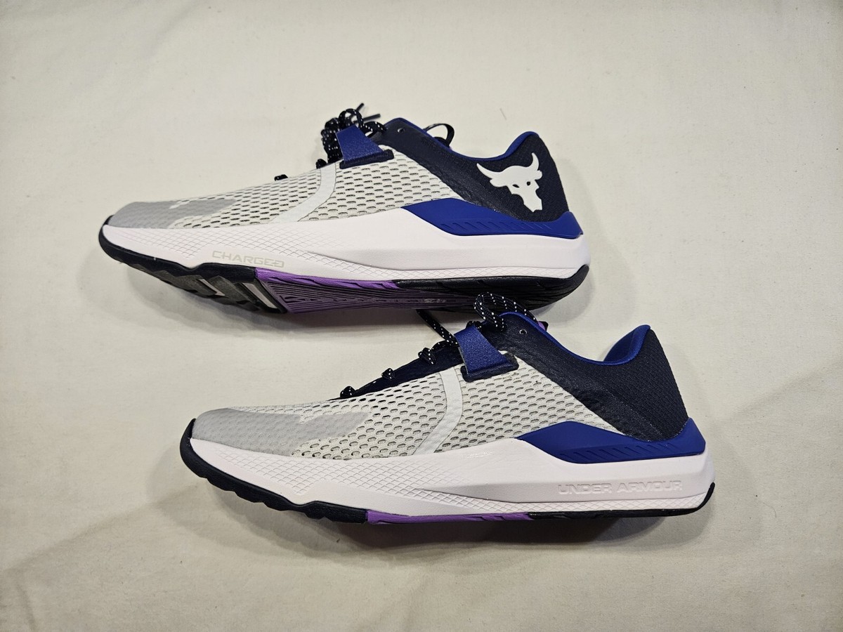 Under Armour Project Rock BSR 2 Training Shoes Grey Navy Mens 8 Size 12 - Under Armour Project Rock BSR 2 Halo Grey Midnight  main image 2