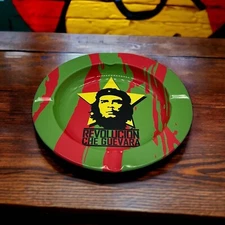 Metal Decorative Tray Printed Plate Game Table Revolutionary Side Table AshTray