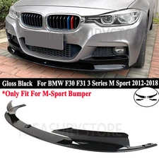 For BMW F30 F31 3 Series M Sport 2012-2018 Gloss Black Front Bumper Lip Splitter