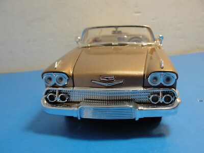 1:18 Scale Diecast Motor Max 1958 Chevy Impala Convertible Tan | eBay