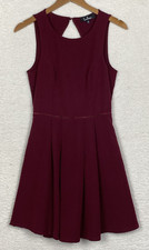 Lulus Cocktail Dress Medium Fit And Flare Burgundy Open Back Party Event