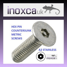 Image of HEXAGON PIN COUNTERSUNK SCREWS CSK ANTI TAMPER STAINLESS STEEL A2