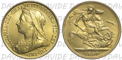 REGNO UNITO GREAT BRITAIN REGINA VITTORIA STERLINA NO ORO 1898
