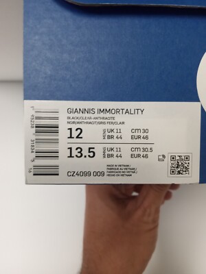 NIKE GIANNIS IMMORTALITY SIZE 12 SKU CZ4099-099 BRAND NEW w OG Box