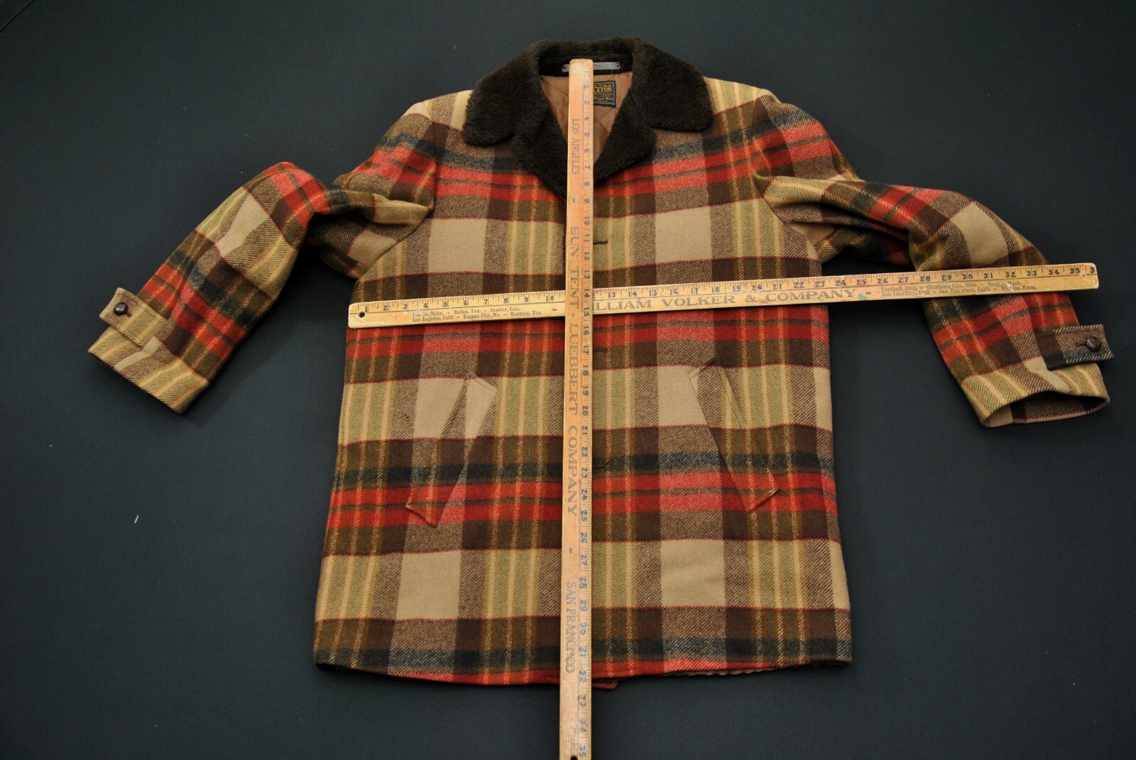 VTG Pendleton Wool Coat Jacket Brown Plaid Shearl… - image 4