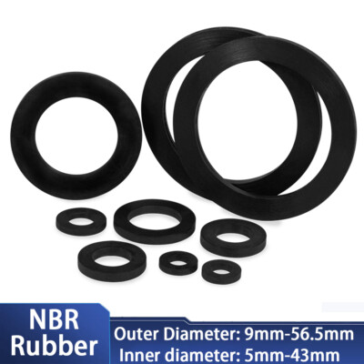 #ad 1 3mm Thick Black NBR Rubber Flat Round Ring Washer Seal Gaskets 9mm 56.5mm OD $32.90