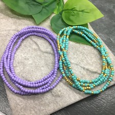 2 PC Handcrafted Waist Beads Jewelry African Bohemia Bracelets Anklet New 7699