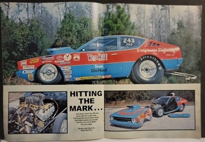 1978 Fold Out Pin Up Roy Hill Plymouth Arrow IHRA Sears Die Hard STP Cragar
