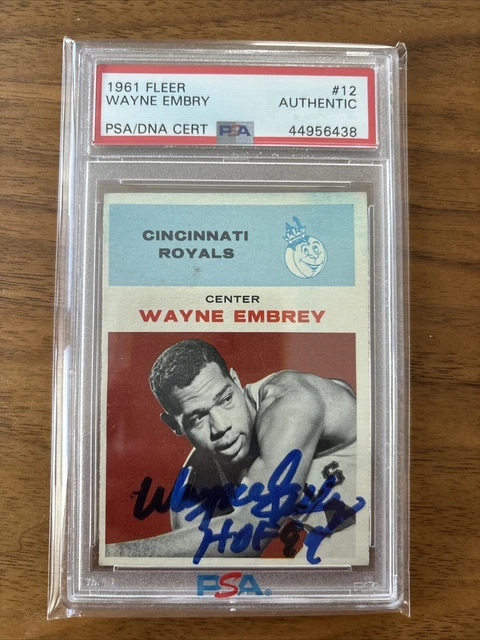 1961 Fleer Wayne Embrey Embry #12 signiertes Autogramm - HOF Rookie RC