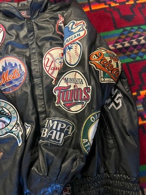 5XL - JH Design Leather MLB Baseball Team Patches Jacket Jeff