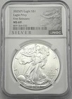 2025 (P) $1 American Silver Eagle w/ Eagle Privy Mark First Releases NGC MS69