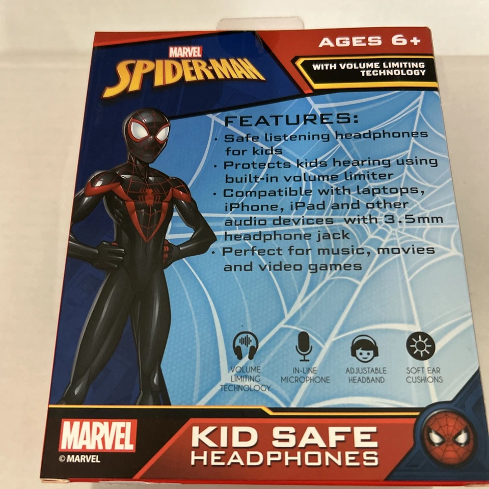 *NEW* Spiderman/Miles Morales Kids Headphones w/Microphone Volume Limited Tech - Image 2 of 4