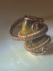 VTG NAVAJO Copper Wrapped SERPENT LARGE STONE Tiger Eye Ring Handmade Size 9 — photo 9