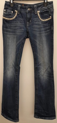 Miss Me Women's JW6066B Boot Blue Size S Jeans