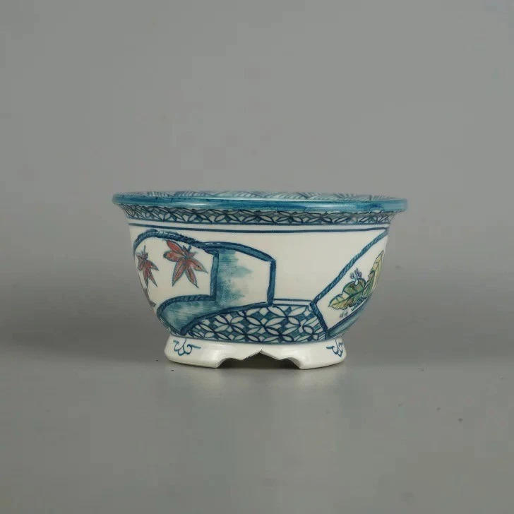 Japanese bonsai pot YUKI SHOSEKI signed IROE Autumn leaves w/ box made in JAPAN - Image 3 of 4