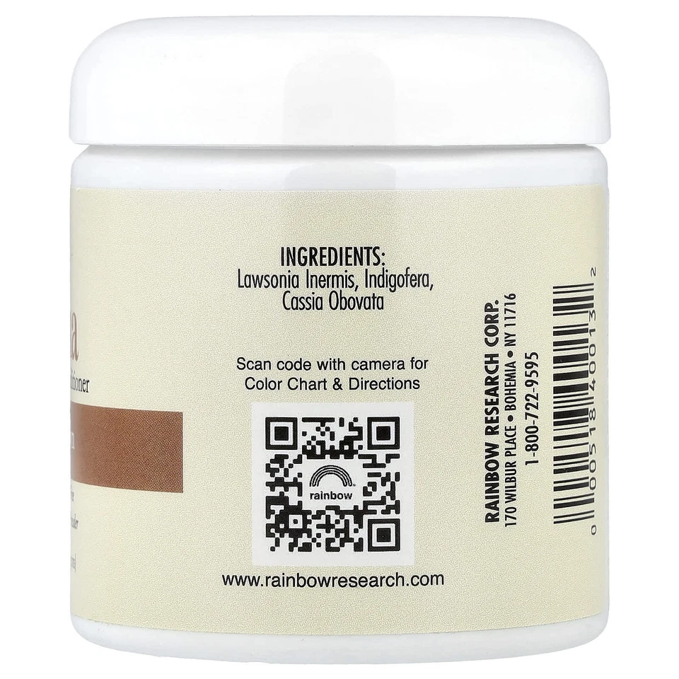 Rainbow Research, Henna, Haarfarbe und Conditioner, Hellbraun, 113 g - Bild 2 von 2