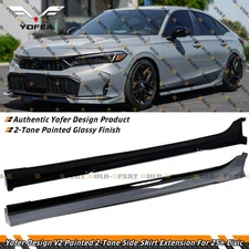 For 2025-2026 Honda Civic Yofer V2 Urban Gray Pearl 2 Toned Side Skirt Extension