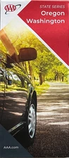 New AAA OREGON - WASHINGTON STATE ROAD MAP  Highway Tour  OR/WA   LATEST 2024