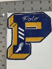 POLO RALPH LAUREN PATCHES BRAND NEW 5" X 5.25" ROYAL BLUE/GOLD "P" SPORTS PATCH