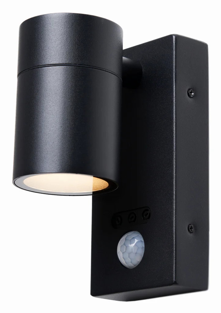 Outdoor Light Black Leto Spot IP65 PIR Motion Sensor Zink ZN-37938-BLK-65