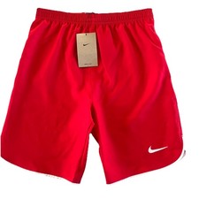 Nike Youth Dri-Fit Classic II Shorts NWT Size Large Red w/ White Trim