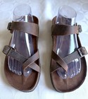 New Mountain Sole Women's Gracie Brown Leather Footbeds Thong Sandal sz 10 — photo 2