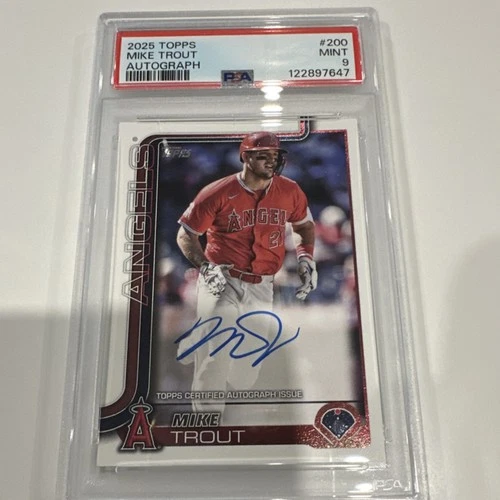 Topps 2025 Series 1 Real One Auto Mike Trout Angels PSA 9 #200