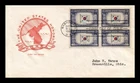 US COVER KOREA OVERRUN COUNTRIES FDC SCOTT 921 BLOCK OF 4 HOUSE OF FARNAM