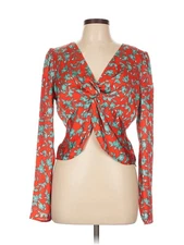 Love, Whit by Whitney Port Women Red Long Sleeve Blouse L