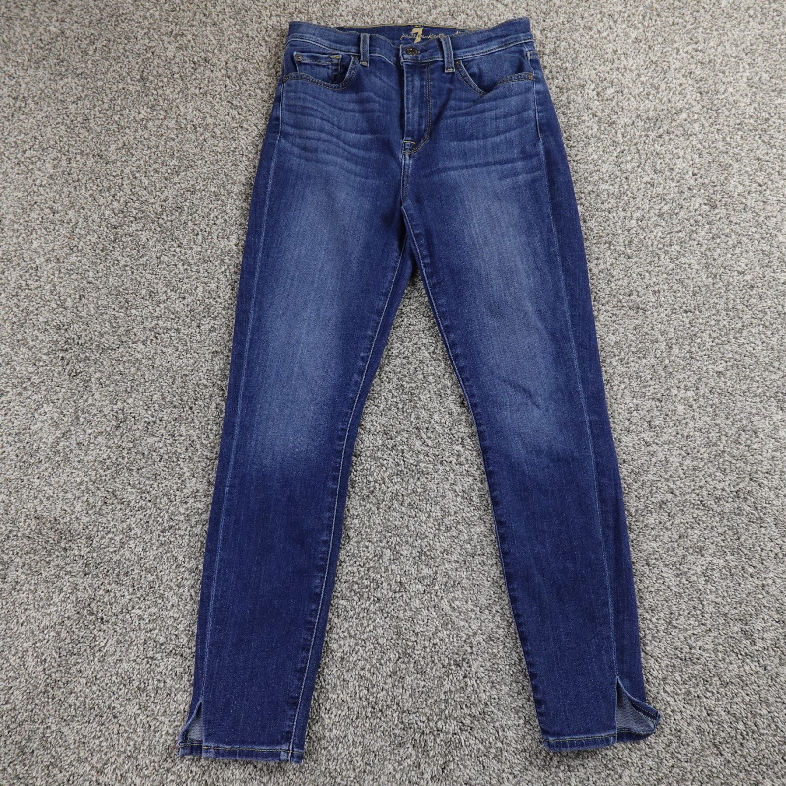 7 For All Mankind Jeans Womens 27 Dark Blue Denim Pants High Rise Skinny Stretch
