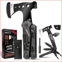 Multitool 16In1 Camping ZubehöR Mit Axt Hammer Zange SäGe FüR MäNner Geschenk