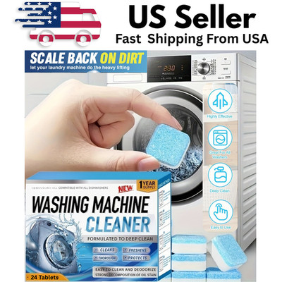 Washing Machine Cleaner Tablets  Deep Clean Deodorizer Washer Tub - 24 Pack