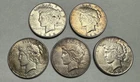 Lot of (5) 1928-S Silver Peace Dollars