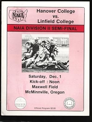 Hanover vs Linfield Football Program NAIA Semi-Final Dec 1 12x8in Metal Sign