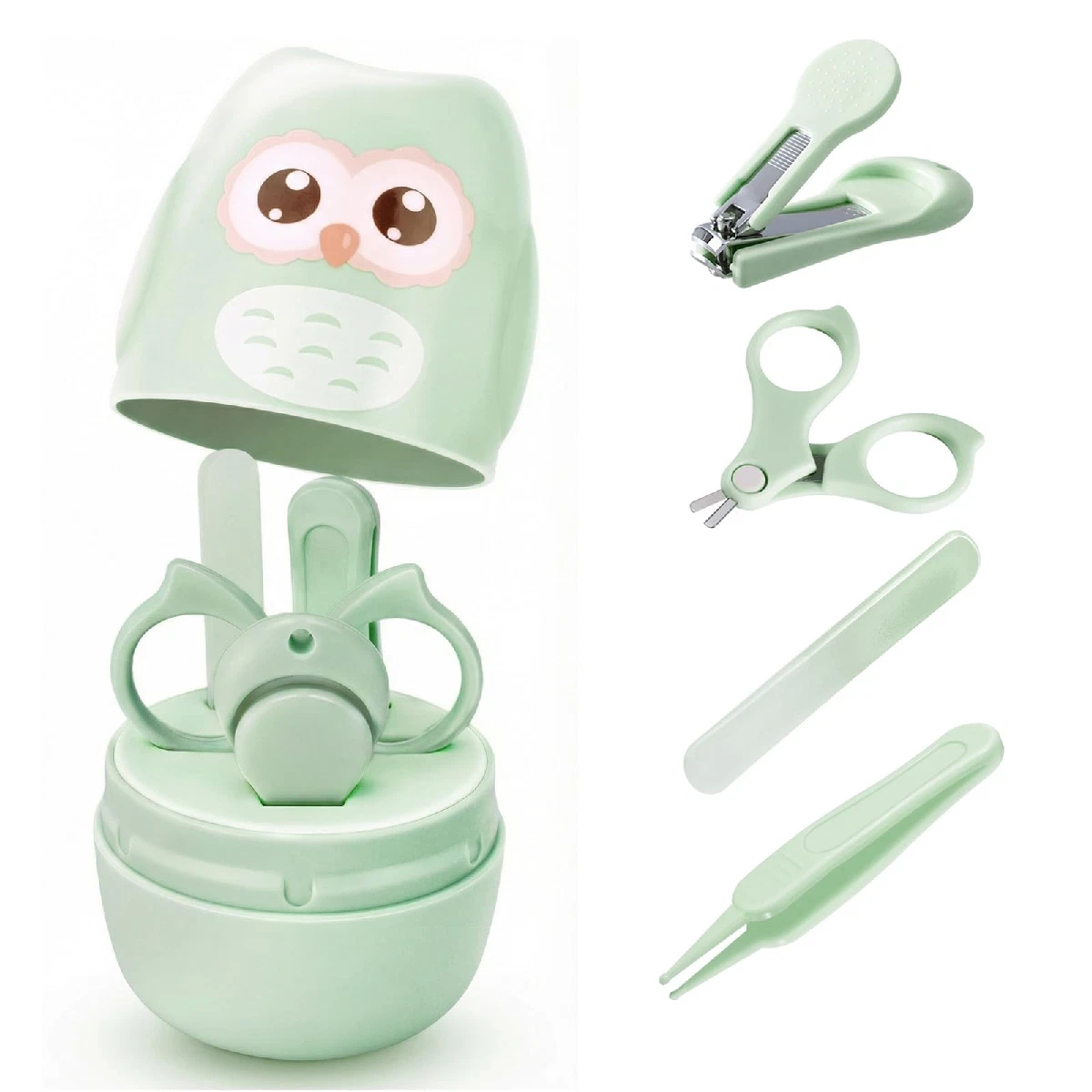 Baby Nail Kit: Manicure Pedicure Set w/ Owl Case - Clippers, File, Scissors, Twe
Opens in a new wind