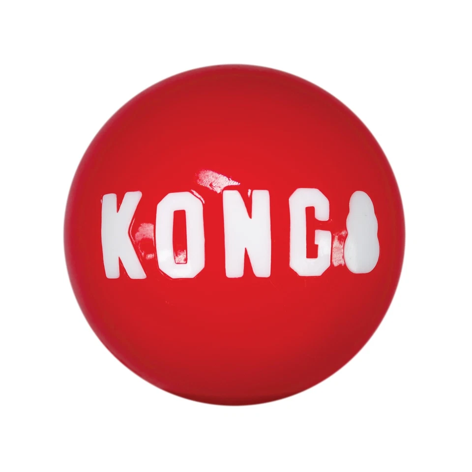 KONG Signature Balls Giocattolo Resistente Da Riporto Per Cani Confezione Da 2 - Immagine 2 di 4