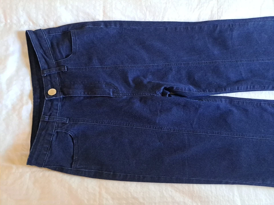 NWT Wisteria Lane Wide leg palazzo denim jeans in dark BLUE wash SZ M - Image 4 of 4