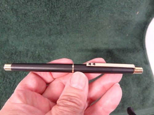 Vintage 1980er Papermate Double Heart Matt Schwarz Gold Füllfederhalter West Germany