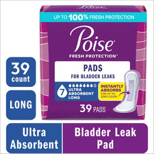 Poise Incontinence  Postpartum Pads for Bladder Leaks, 7 Drop Ultra, 39 Count