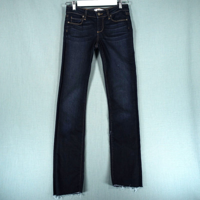 Paige Jeans Damen 26 blau Baumwollmischung Skyline gerades Bein Denim Hose Y2K USA