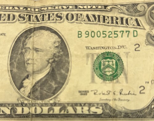 1995 Washington DC $10 Bill - Picture 3 of 3