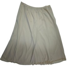 Vintage VANITY FAIR Cream Nylon Antron III Half Slip Midi Length Made in the USA