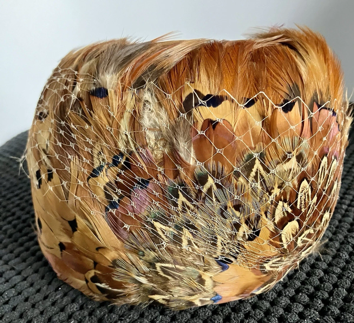 Vintage 40s 50s Ladies HAT  Pheasant Feather Skull‎ Cap Flapper Flapper Feather Vintage Hats for Women for sale | eBay main image 4