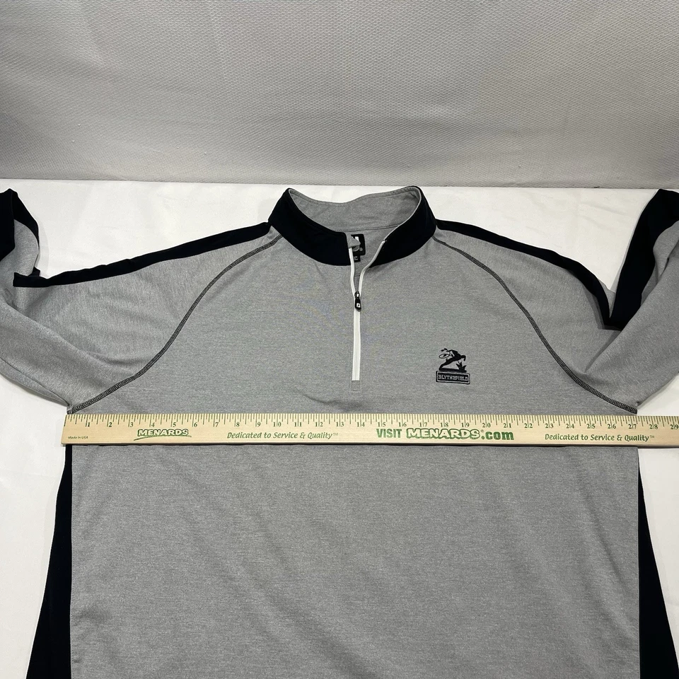 Footjoy 1/4 Zip Pullover Mens XXL Black Gray Golf Long Sleeve FJ Performance Top - Image 4 of 4