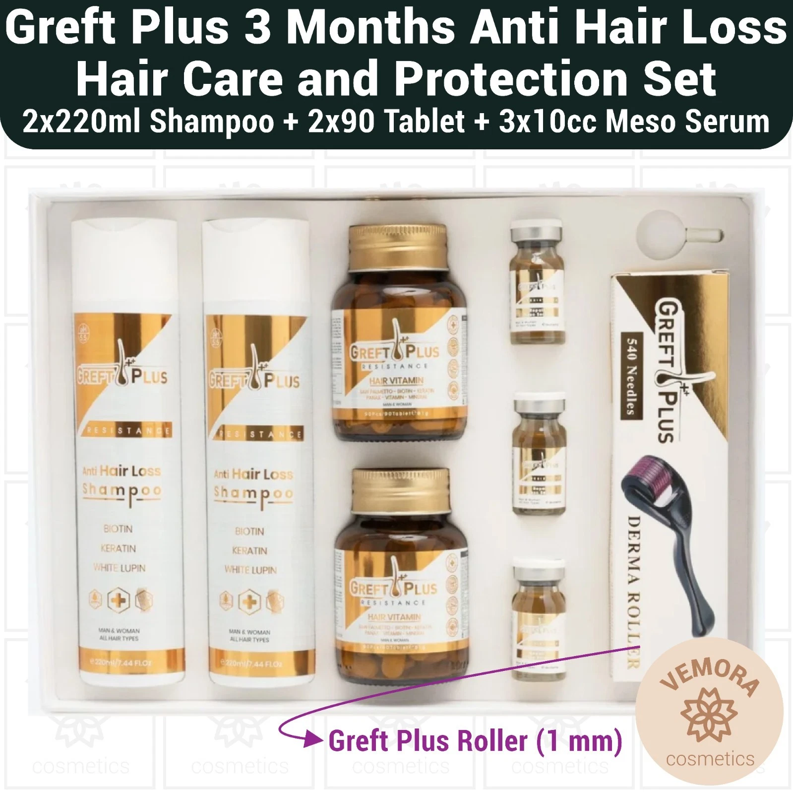 Greft Plus 3 Months After Hair Transplant, Anti-Hair Loss Complete Hair Care Set