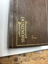 PRESSMAN VINTAGE DOMINOES DOUBLE 9 SET With Original Wooden Slide-top Box
