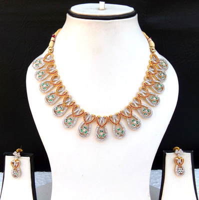 Indian Bollywood Bridal Set Gold Plated Jewelry Earrings Ruby Ethnic AD Necklace