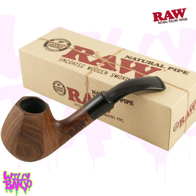 RAW natürliche hölzerne Pfeife handgeschnitzt Bubinga Holz RAWTHENTIC verfolgt UK