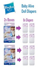 Baby Alive Doll 8-Pack Disposable Diapers Refills Genuine Hasbro Brand